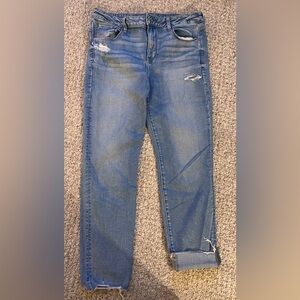 EUC-Next Level Stretch AE Distressed Skinny Jeans 
Unfinished cuff
Size 14
